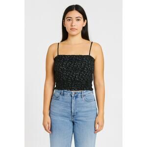 Abound Nordstrom Smocked Floral Cami – XXS Black Sakura Ditsy Print